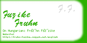 fuzike fruhn business card